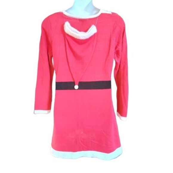 Allison Brittney Plus Size 1X Santa Red Knit Sweater Dress Christmas Holiday - Picture 5 of 10